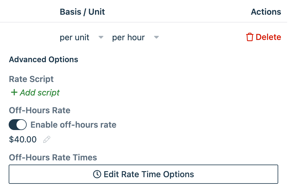 off-hours rate