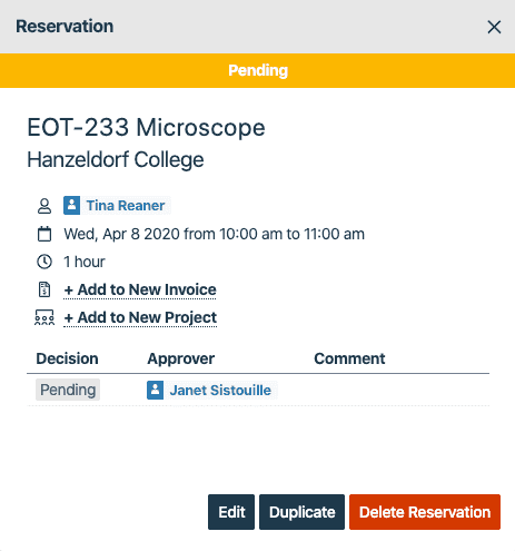 Linking reservations to invoices