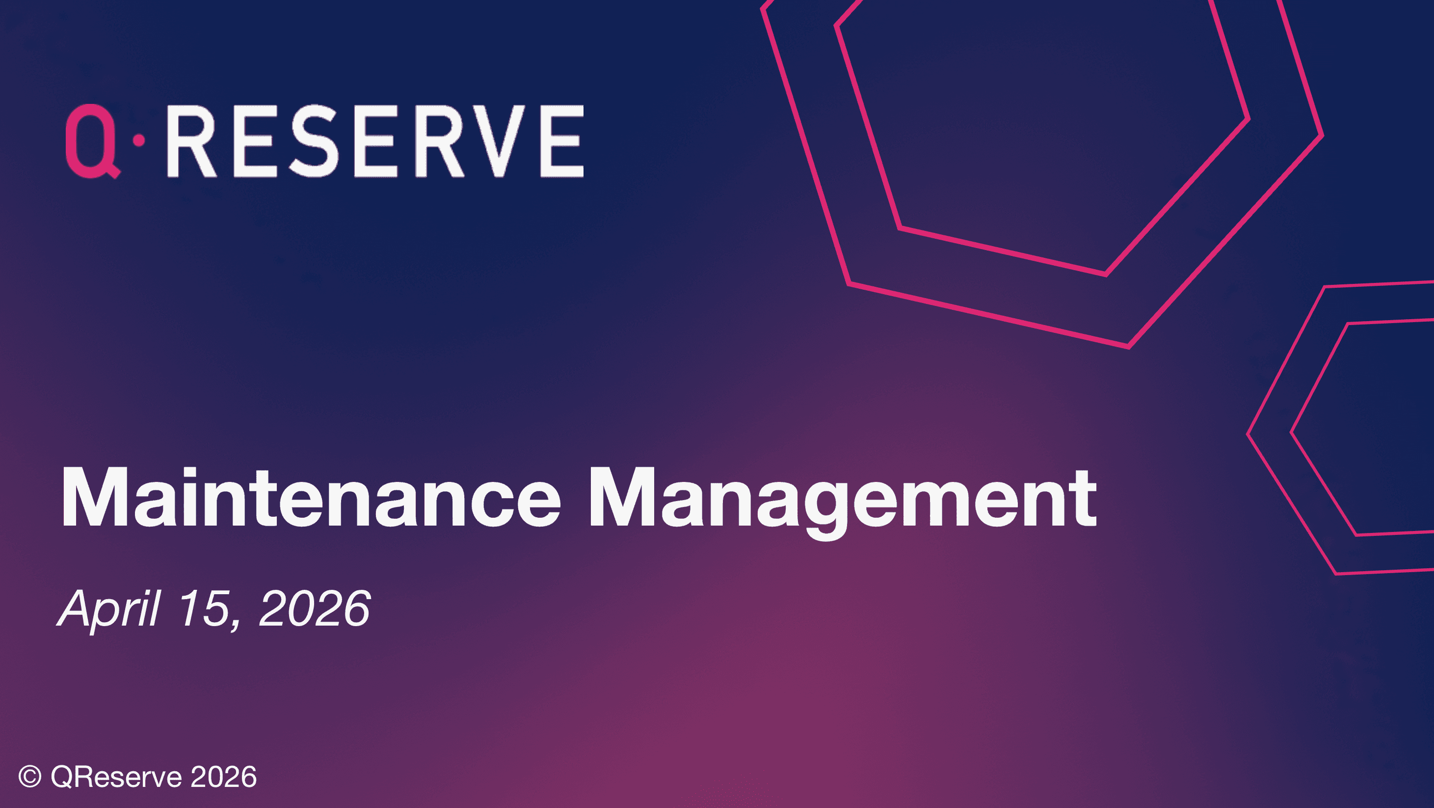 Webinar: Maintenance Management