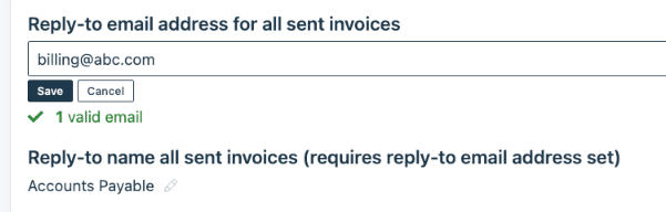 change email address on invoices