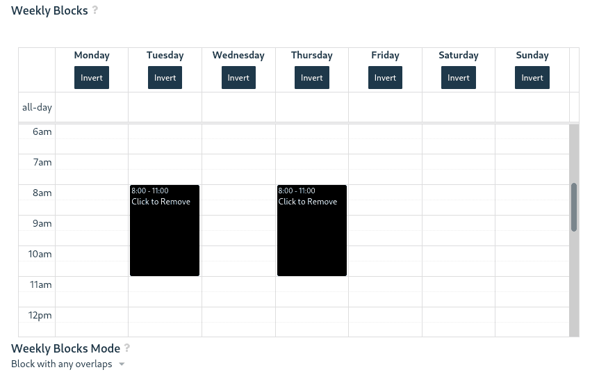 Creating Weekly Block Periods