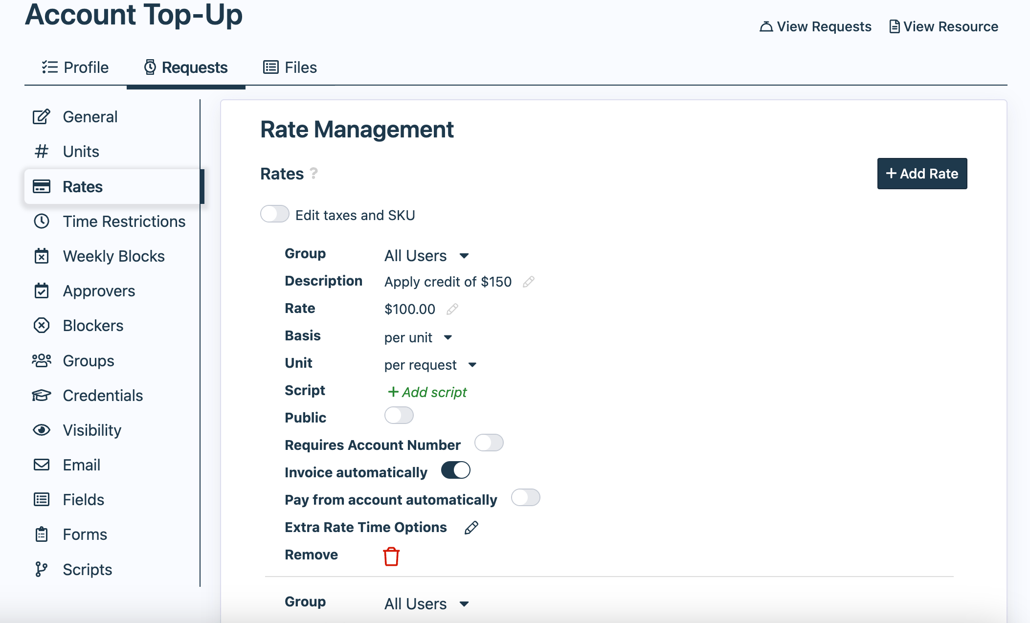 Turn on Invoice automatically