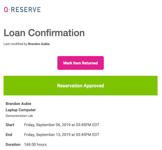 loan confirmation